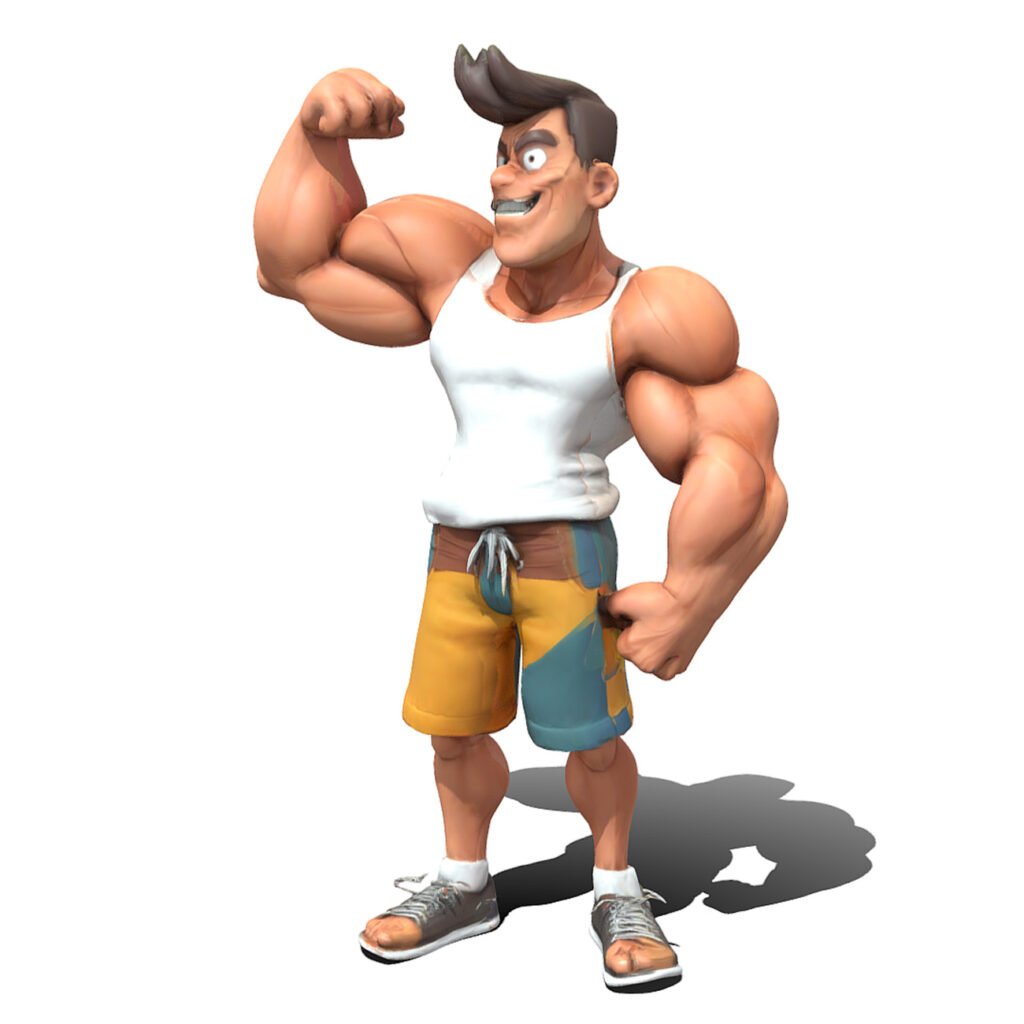 Muscle Man 3D Model - Rezoro3D