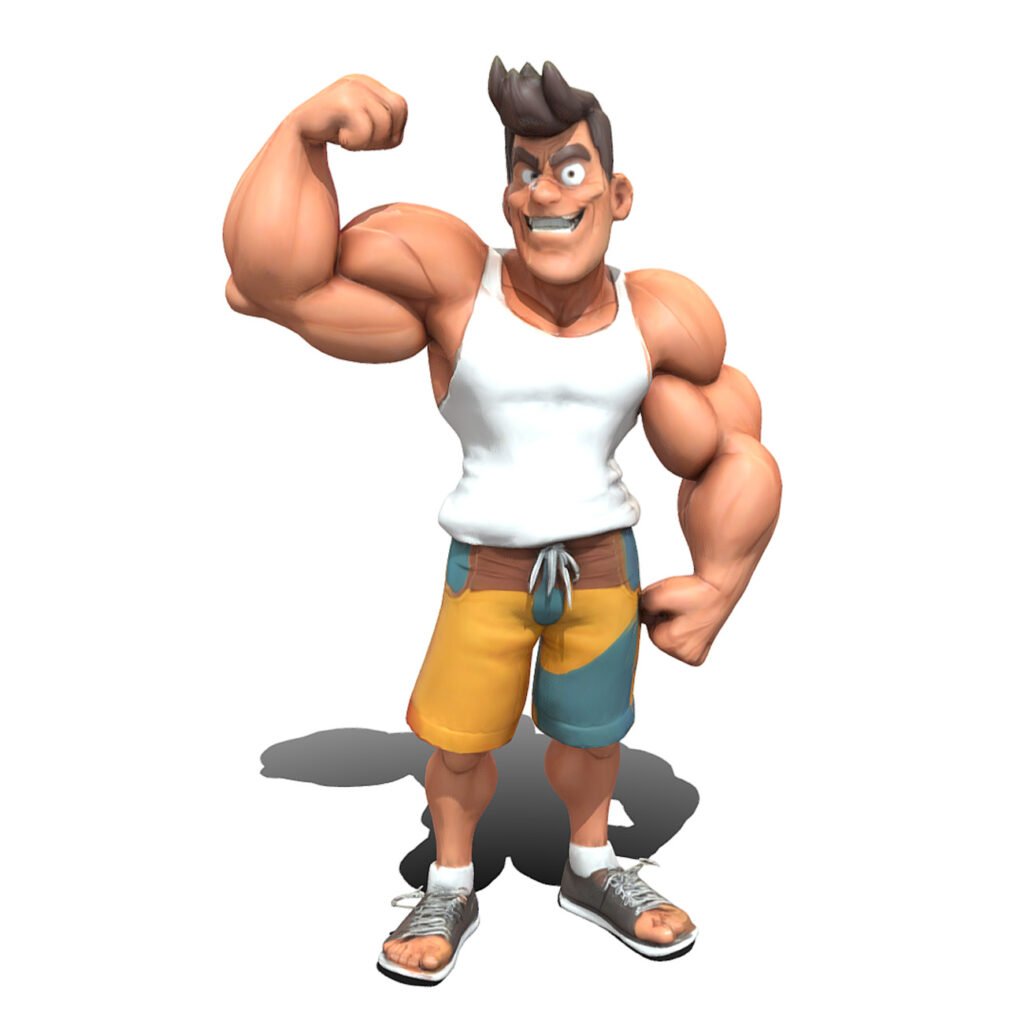 Muscle Man 3D Model - Rezoro3D
