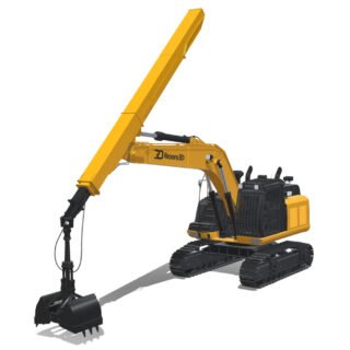 Rezoro3D Excavator Telescopic Arm RET200 3D Model