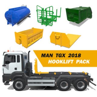 MAN TGX 2018 Hooklift 3D Models Pack