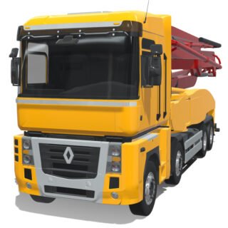 Renault Magnum 2018 Concrete Pump Truck 3D Model