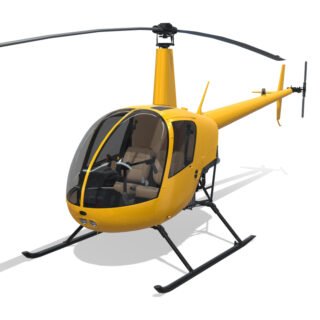 Robinson R22 Beta II Helicopter 3D Model