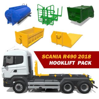 Scania R490 2018 Hooklift 3D Models Pack