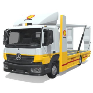 Mercedes-Benz Atego 2021 Double Decker Cars Carrier SHELL 3D Model