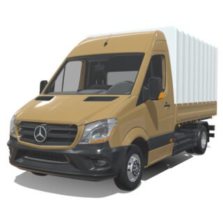 Mercedes-Benz Sprinter 2018 Short Canvas Flatbed 3D Model